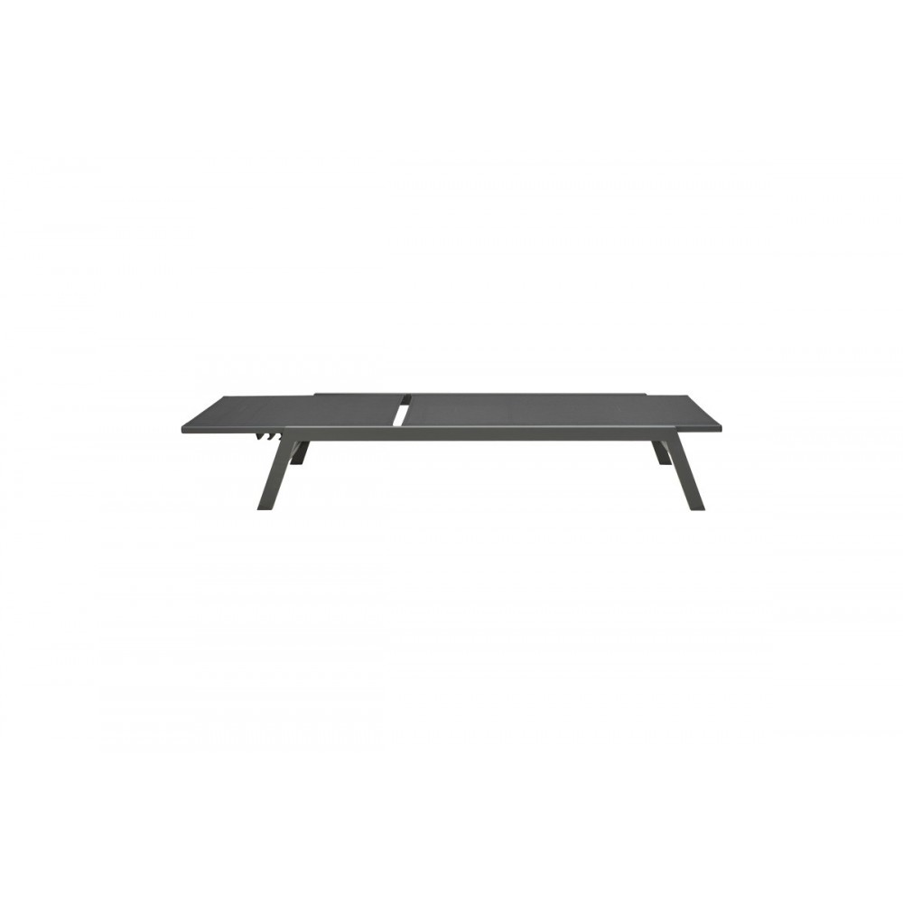 Ξαπλώστρα "BOKA" από αλουμίνιο/textilene σε χρώμα ανθρακί/μαύρο 60x192x31