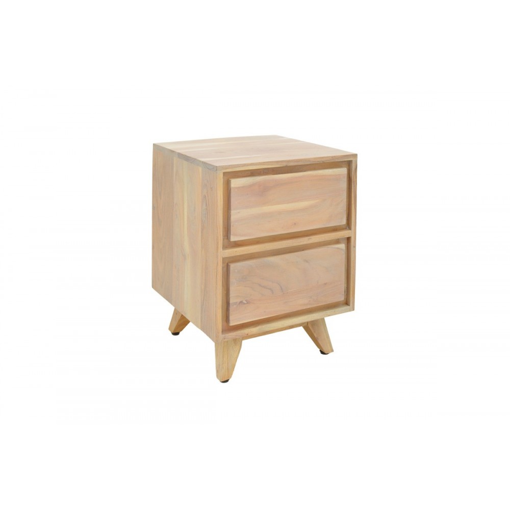 Κομοδίνο "EMIRA" από ξύλο σε χρώμα φυσικό 40x40x54