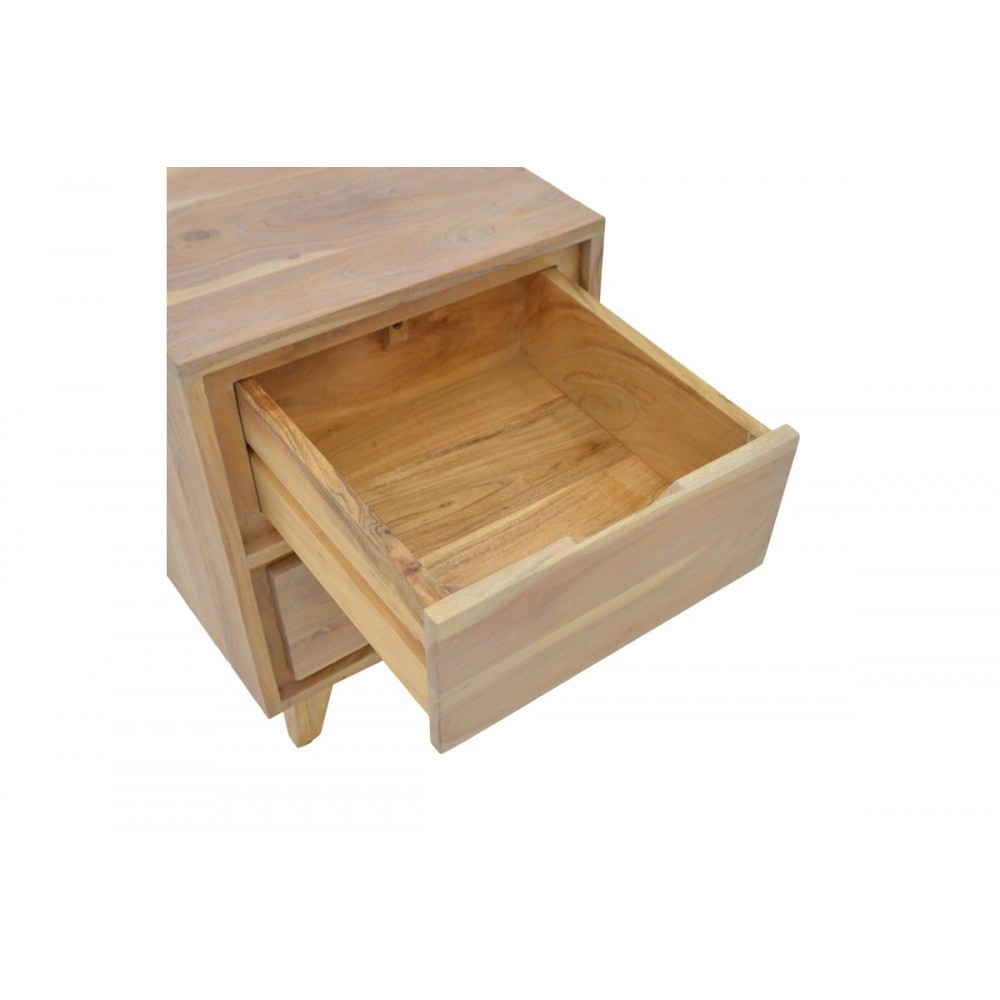 Κομοδίνο "EMIRA" από ξύλο σε χρώμα φυσικό 40x40x54