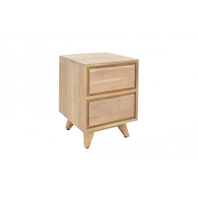 Κομοδίνο "EMIRA" από ξύλο σε χρώμα φυσικό 40x40x54