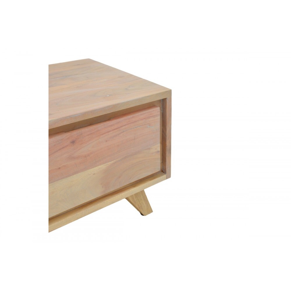 Κομοδίνο "EMIRA" από ξύλο σε χρώμα φυσικό 40x40x35