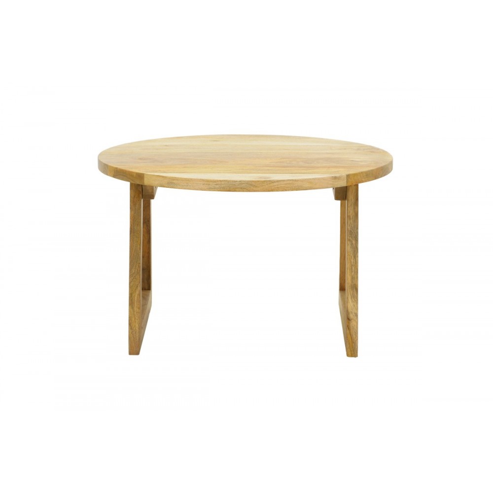 Τραπέζι "TAMARIND" από ξύλο/rattan σε χρώμα φυσικό Φ65x40