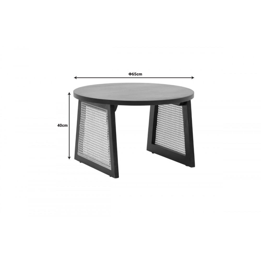 Τραπέζι "TAMARIND" από ξύλο/rattan σε χρώμα φυσικό Φ65x40