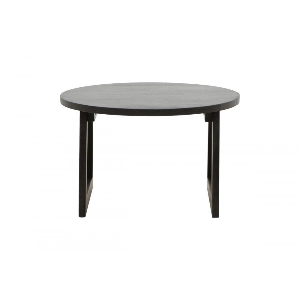 Τραπέζι "TAMARIND" από ξύλο/rattan σε χρώμα μαύρο/φυσικό Φ65x40