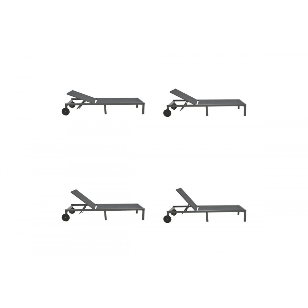 Ξαπλώστρα "MAILO" από αλουμίνιο/textilene σε χρώμα ανθρακί 71x206x30