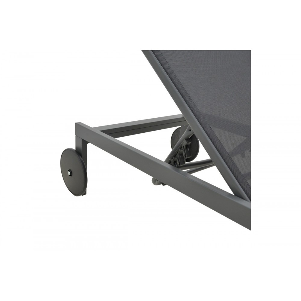 Ξαπλώστρα "MAILO" από αλουμίνιο/textilene σε χρώμα ανθρακί 71x206x30