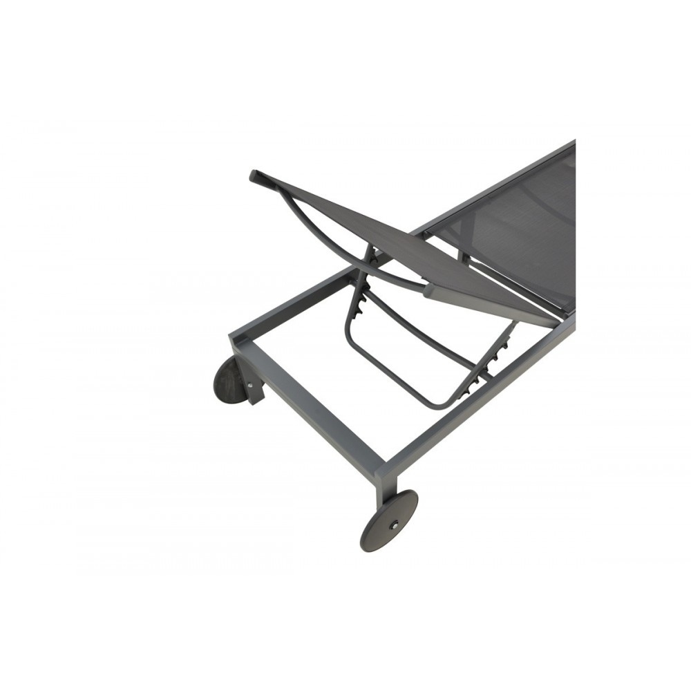 Ξαπλώστρα "MAILO" από αλουμίνιο/textilene σε χρώμα ανθρακί 71x206x30