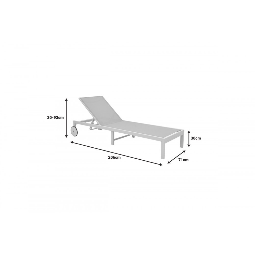 Ξαπλώστρα "MAILO" από αλουμίνιο/textilene σε χρώμα ανθρακί 71x206x30