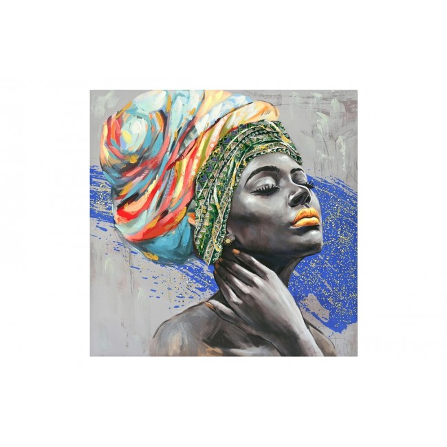 Πίνακας σε καμβά "AFRICANA" πολύχρωμος 100x3x100