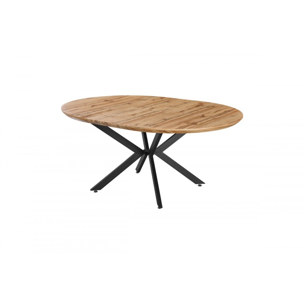 Τραπέζι επεκτεινόμενο "EDINA" από mdf/μέταλλο σε χρώμα σονόμα/μαύρο 130-170x130x75