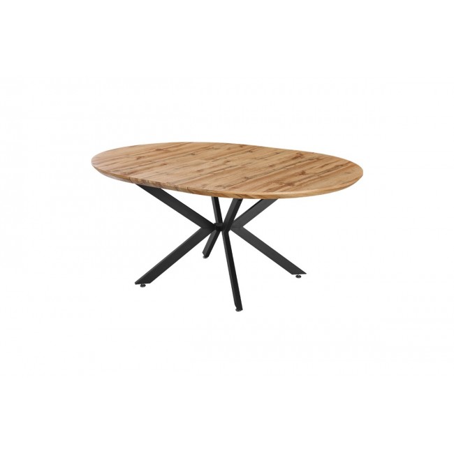 Τραπέζι επεκτεινόμενο "EDINA" από mdf/μέταλλο σε χρώμα σονόμα/μαύρο 130-170x130x75