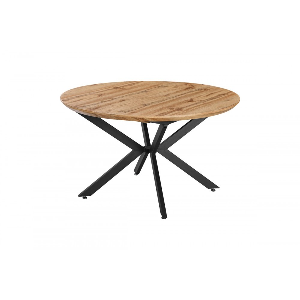 Τραπέζι επεκτεινόμενο "EDINA" από mdf/μέταλλο σε χρώμα σονόμα/μαύρο 130-170x130x75