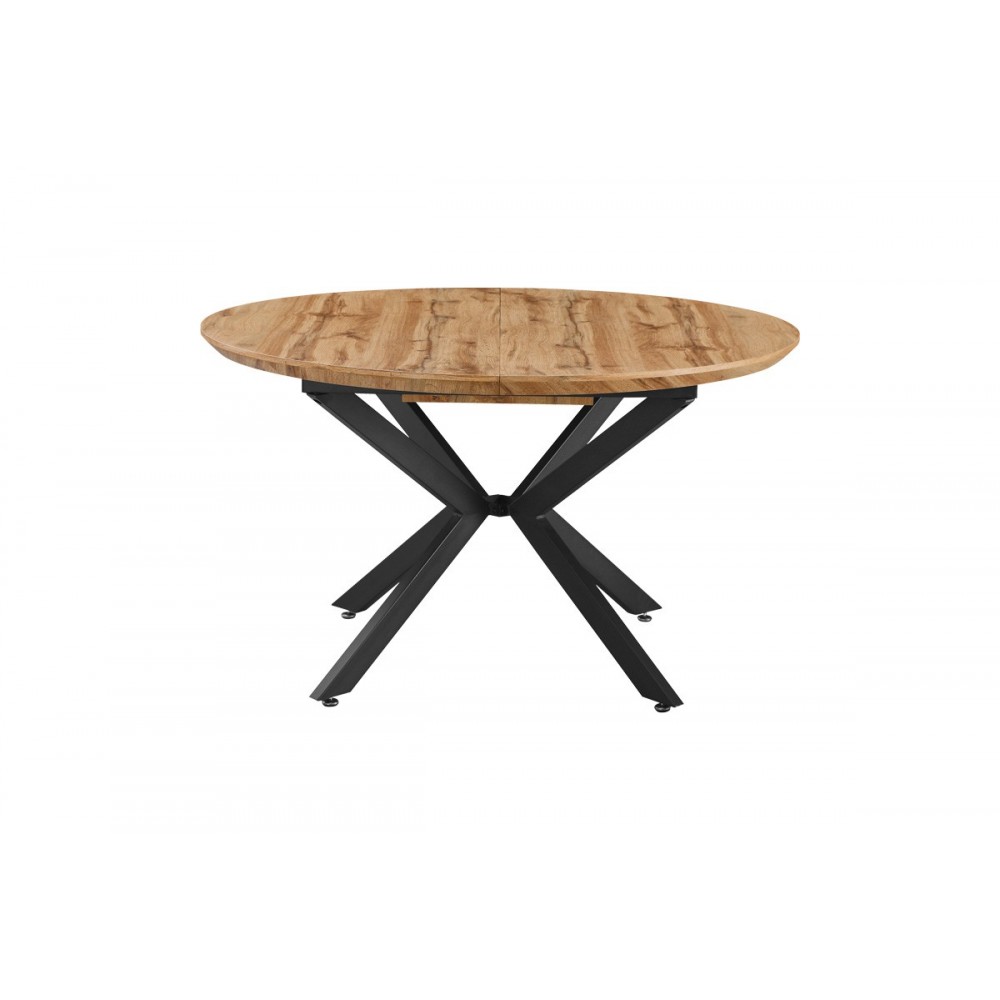 Τραπέζι επεκτεινόμενο "EDINA" από mdf/μέταλλο σε χρώμα σονόμα/μαύρο 130-170x130x75