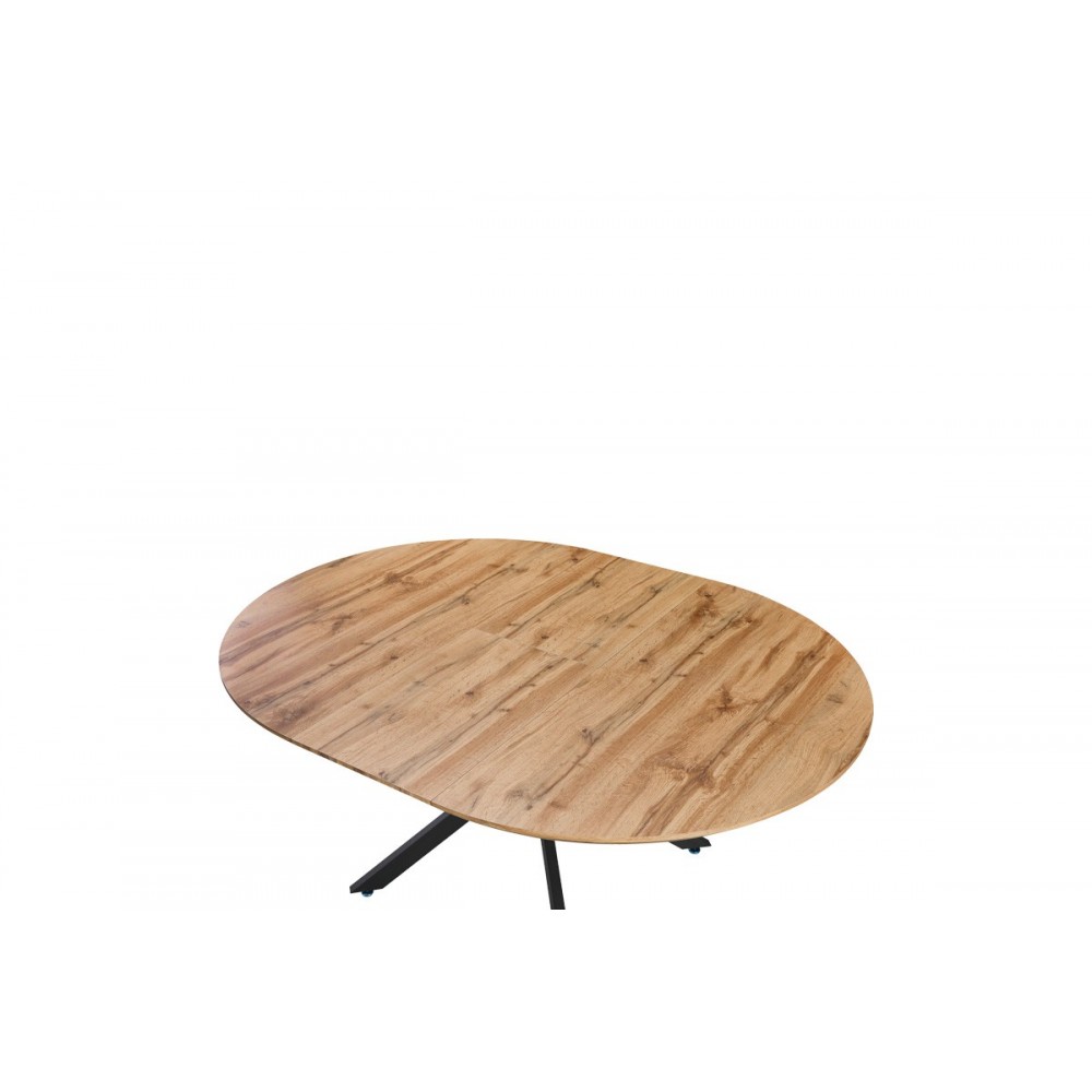 Τραπέζι επεκτεινόμενο "EDINA" από mdf/μέταλλο σε χρώμα σονόμα/μαύρο 130-170x130x75