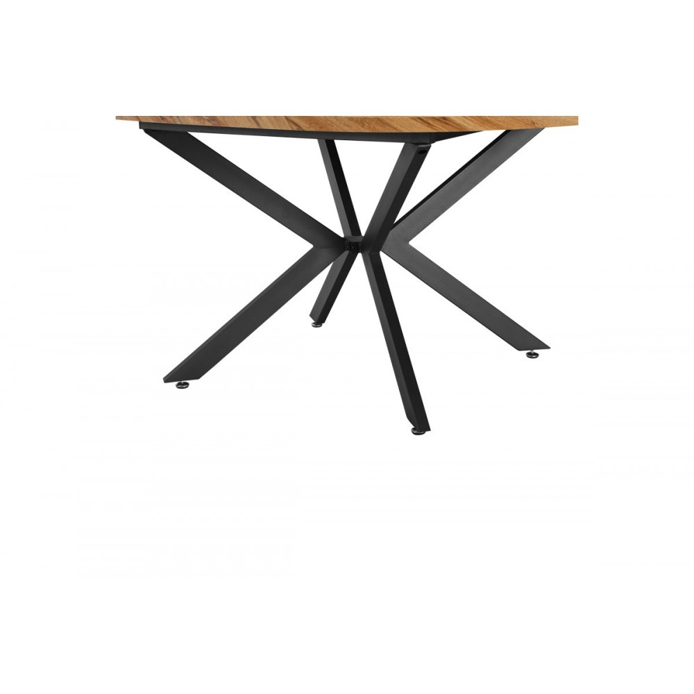 Τραπέζι επεκτεινόμενο "EDINA" από mdf/μέταλλο σε χρώμα σονόμα/μαύρο 130-170x130x75