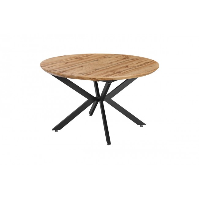 Τραπέζι επεκτεινόμενο "EDINA" από mdf/μέταλλο σε χρώμα σονόμα/μαύρο 130-170x130x75