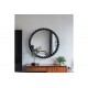 Καθρέπτης "SPECIO" από ξύλο σε χρώμα μαύρο Φ60x4.5
