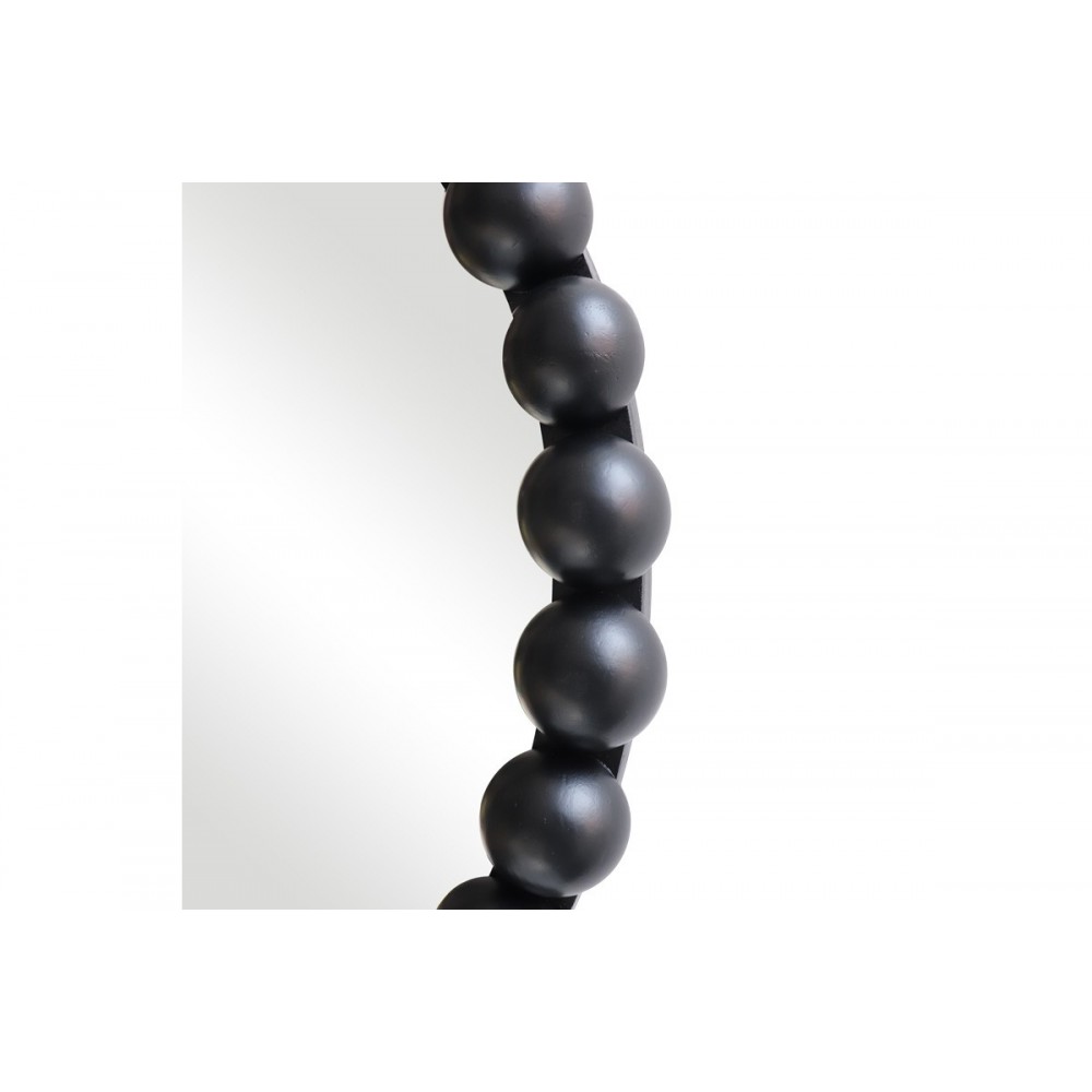 Καθρέπτης "SPECIO" από ξύλο σε χρώμα μαύρο Φ60x4.5