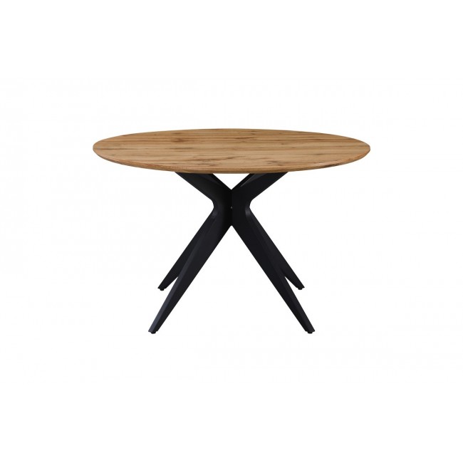 Τραπέζι "TODA" από mdf/μέταλλο σε χρώμα σονόμα/μαύρο Φ120x75