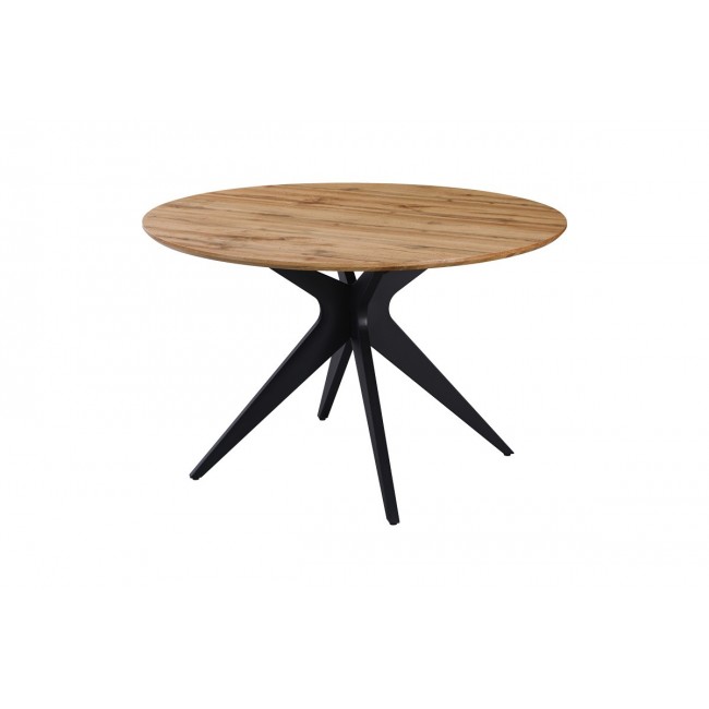 Τραπέζι "TODA" από mdf/μέταλλο σε χρώμα σονόμα/μαύρο Φ120x75