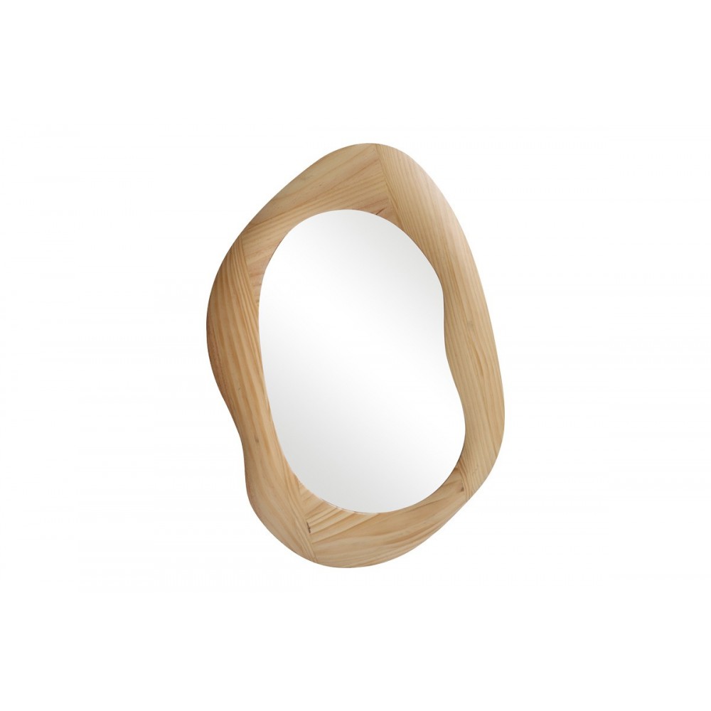 Καθρέπτης οβάλ "ENOLA" από mdf σε χρώμα φυσικό 54x2.5x80