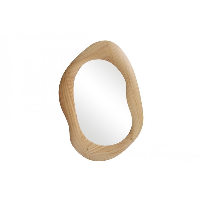 Καθρέπτης οβάλ "ENOLA" από mdf σε χρώμα φυσικό 54x2.5x80