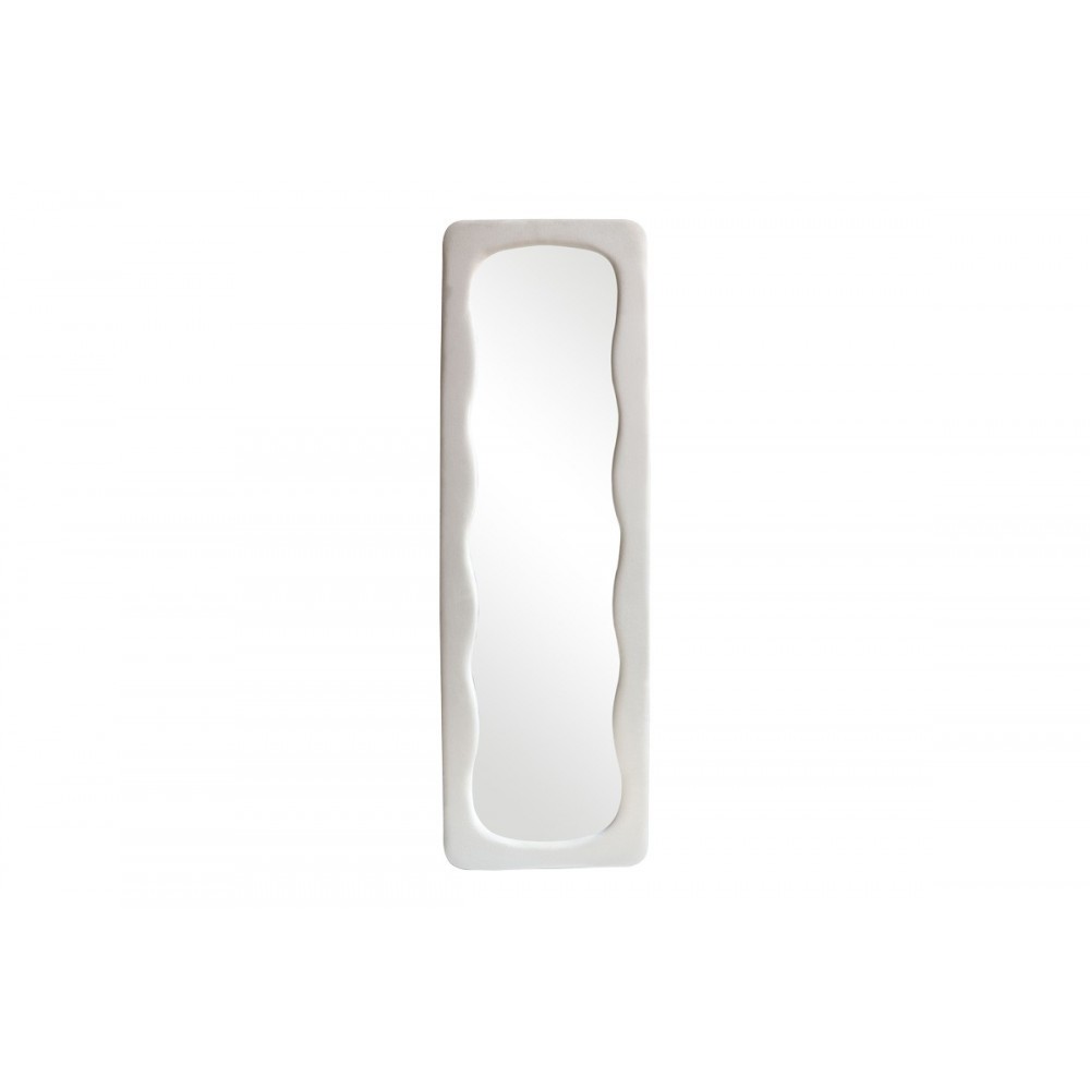 Καθρέπτης "LEZOUR" από βελούδο σε χρώμα λευκό 50x5x170