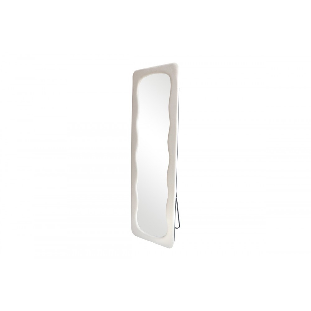 Καθρέπτης "LEZOUR" από βελούδο σε χρώμα λευκό 50x5x170