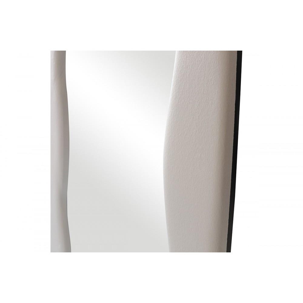 Καθρέπτης "LEZOUR" από βελούδο σε χρώμα λευκό 50x5x170