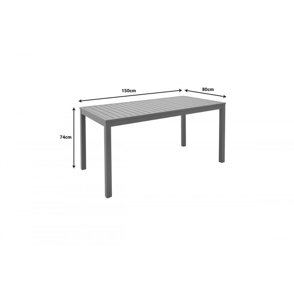 Τραπέζι "KLITON" από αλουμίνιο σε χρώμα σαμπανιζέ 150x80x74