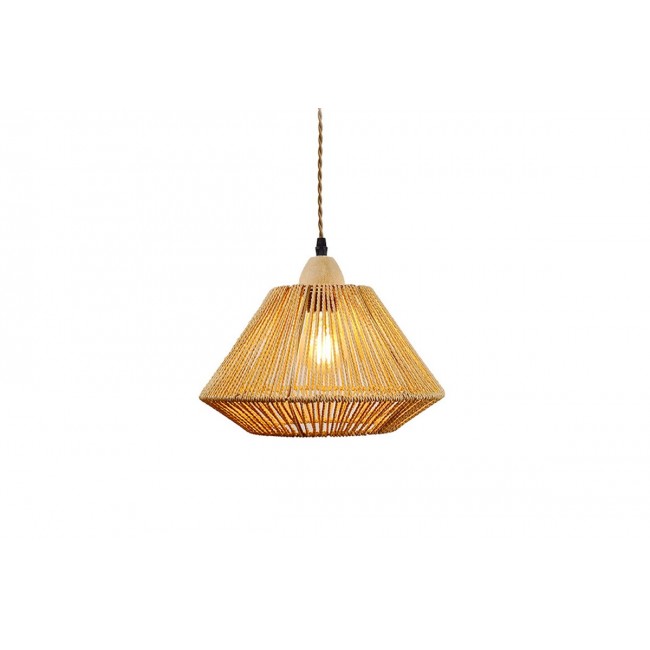 Φωτιστικό μονόφωτο "LIGUA" από μέταλλο/σχοινί σε χρώμα φυσικό Φ30x22