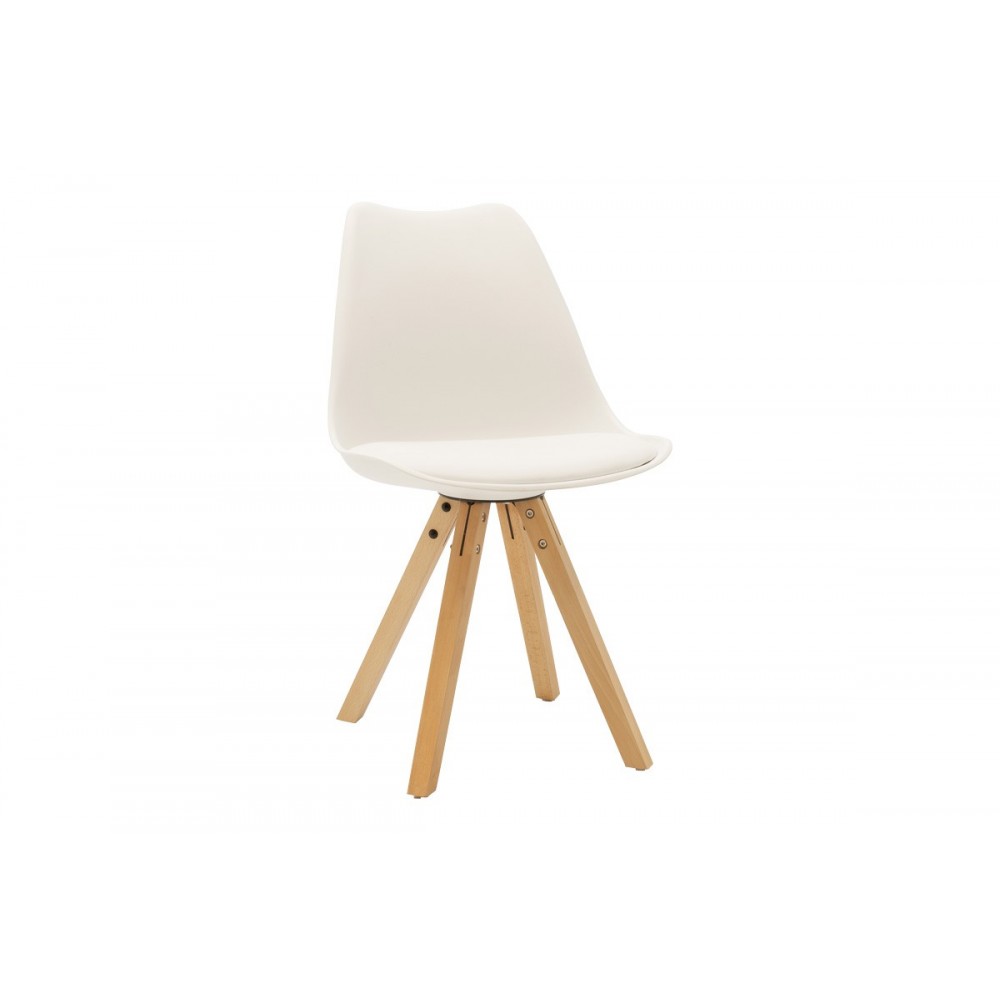 Τραπεζαρία 5τμχ "NATALI-CARON" από mdf σε χρώμα λευκό/φυσικό 120x80x76