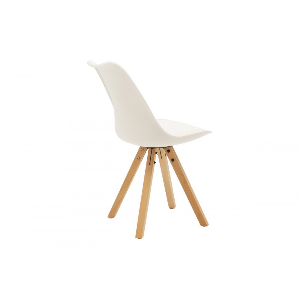 Τραπεζαρία 3τμχ "NATALI-CARON" από mdf σε χρώμα λευκό/φυσικό 80x80x76