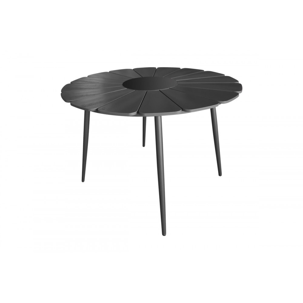 Τραπεζαρία 5τμχ "PINAP-DASHIELL" από αλουμίνιο/plywood σε χρώμα μαύρο Φ110x74