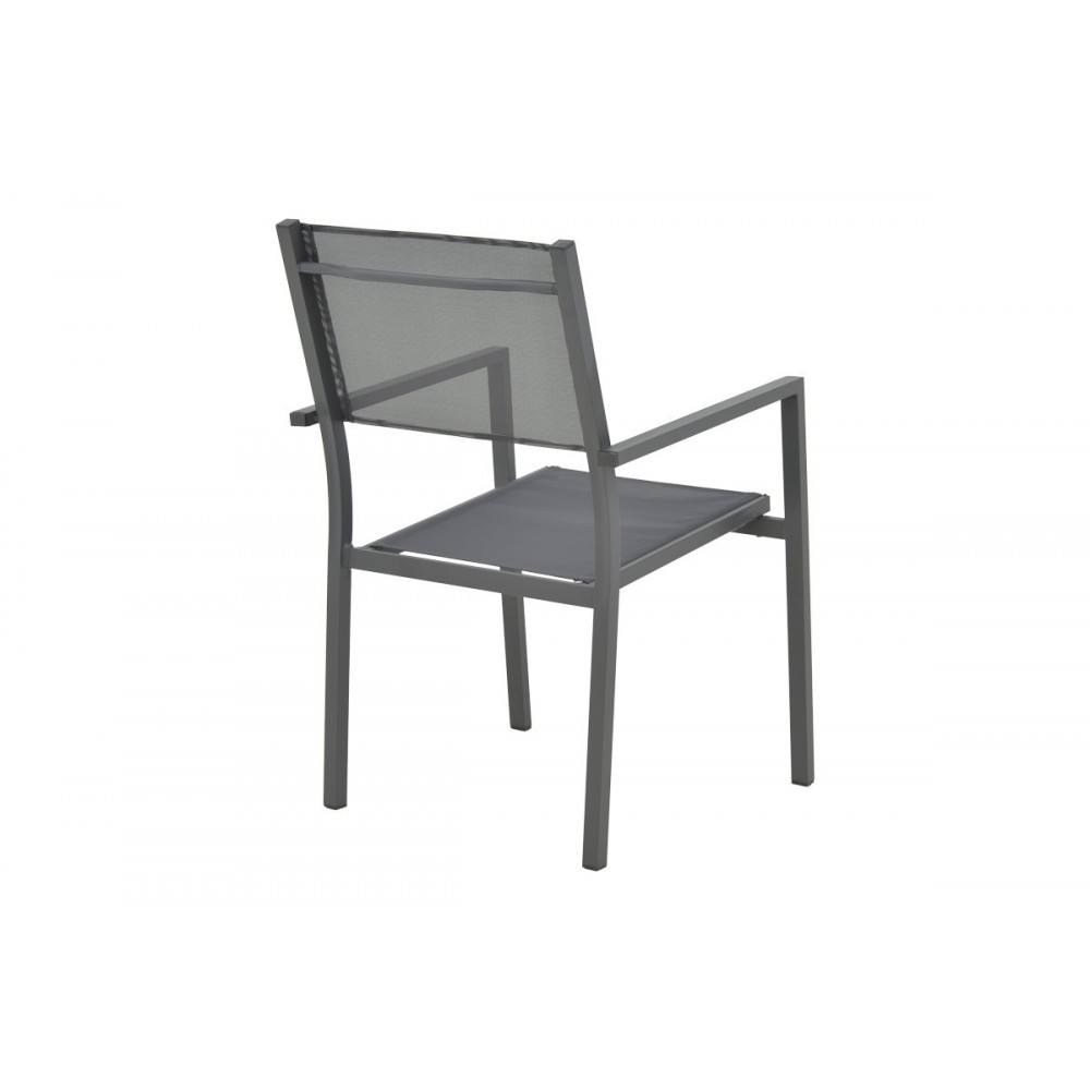 Τραπεζαρία 5τμχ "APPA-MOLY" από αλουμίνιο/plywood σε χρώμα ανθρακί Φ120x74