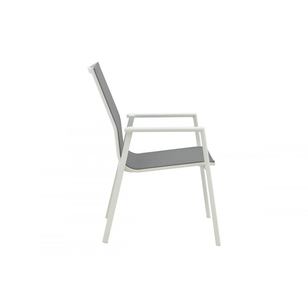 Τραπεζαρία 5τμχ "PINAP-DASHIΕLL" από αλουμίνιο/plywood σε χρώμα λευκό/φυσικό Φ110x74