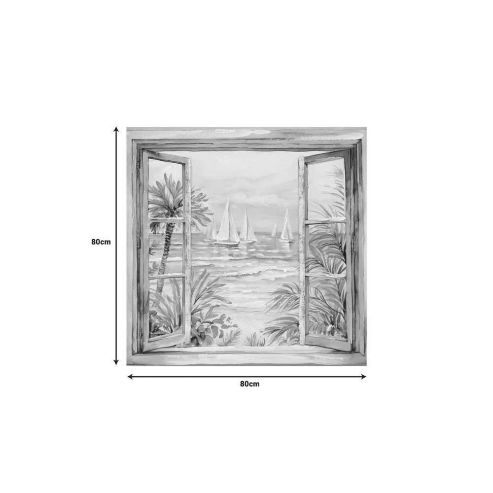 Πίνακας σε καμβά "DEIVE" πολύχρωμος 80x3x80