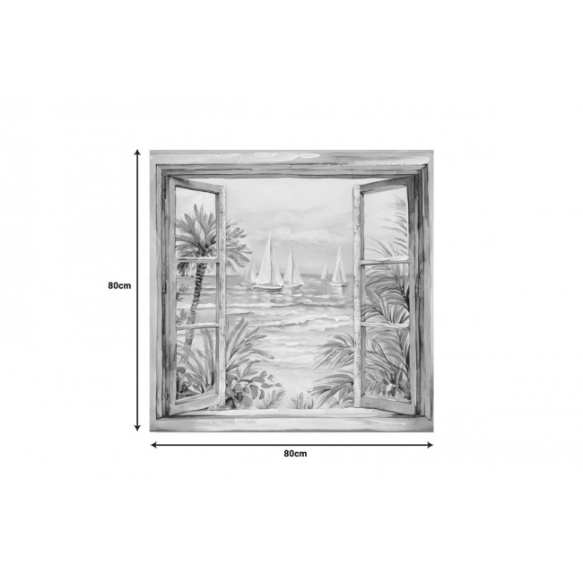 Πίνακας σε καμβά "DEIVE" πολύχρωμος 80x3x80