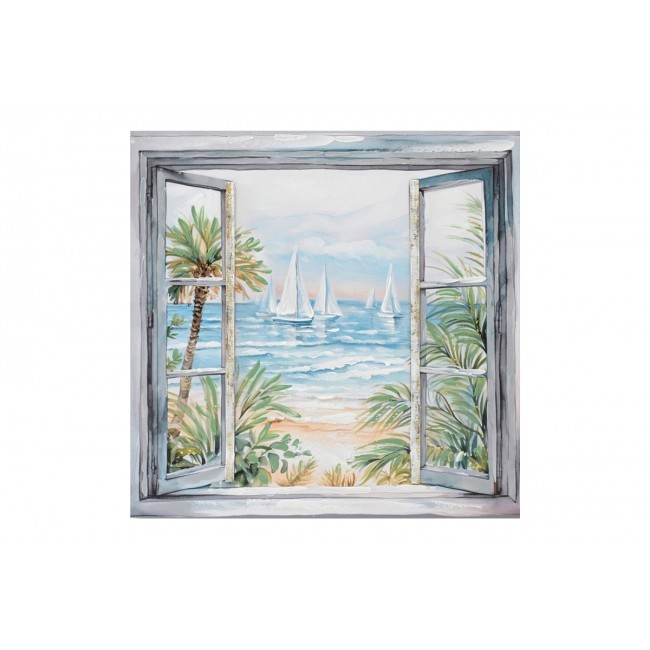 Πίνακας σε καμβά "DEIVE" πολύχρωμος 80x3x80