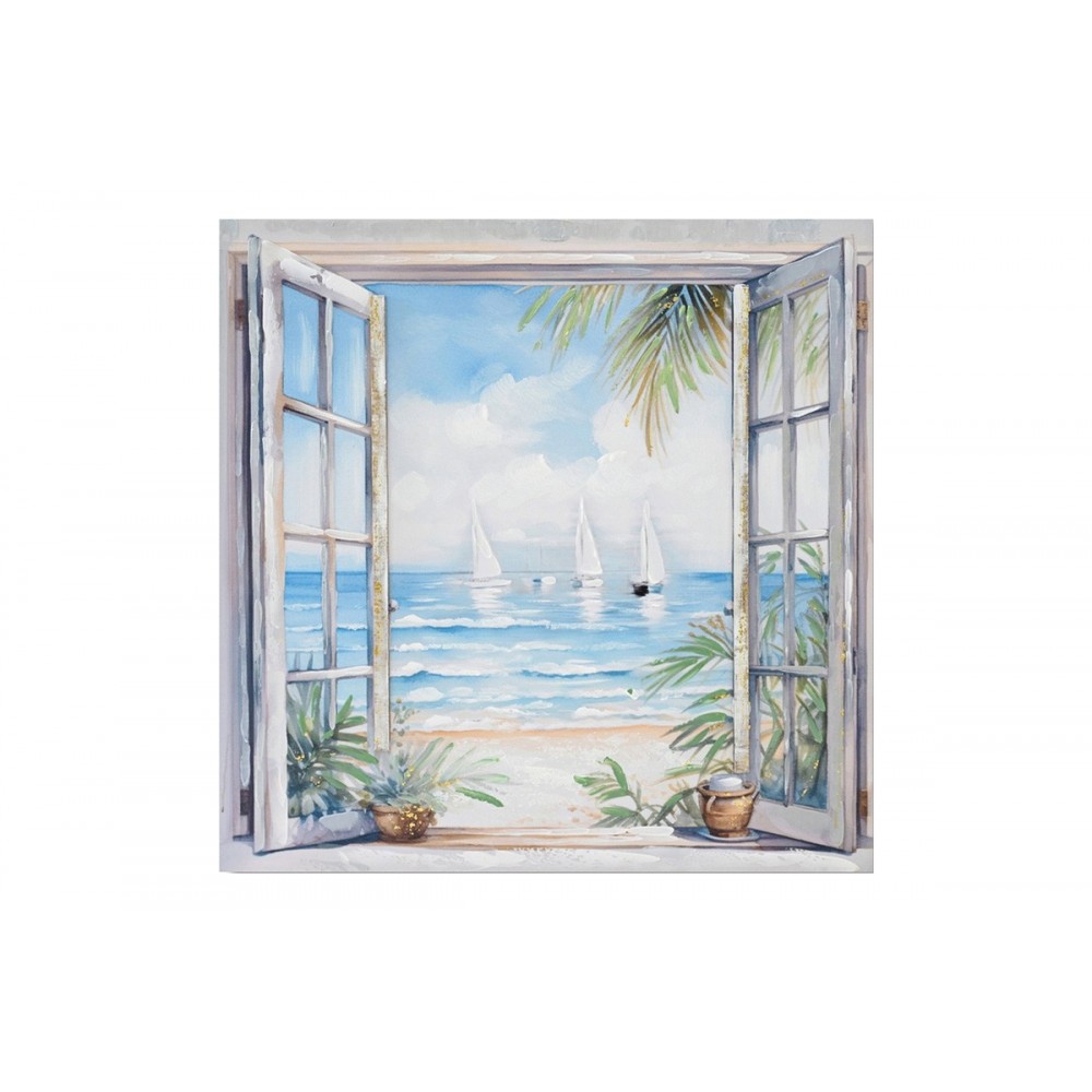 Πίνακας σε καμβά "DEIVE I" πολύχρωμος 80x3x80