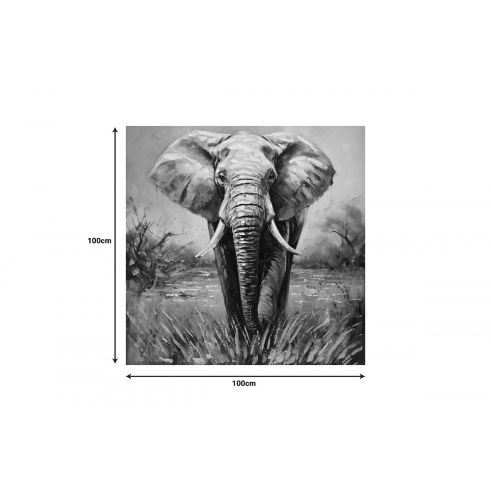 Πίνακας σε καμβά "ELEPHO" 100x3x100
