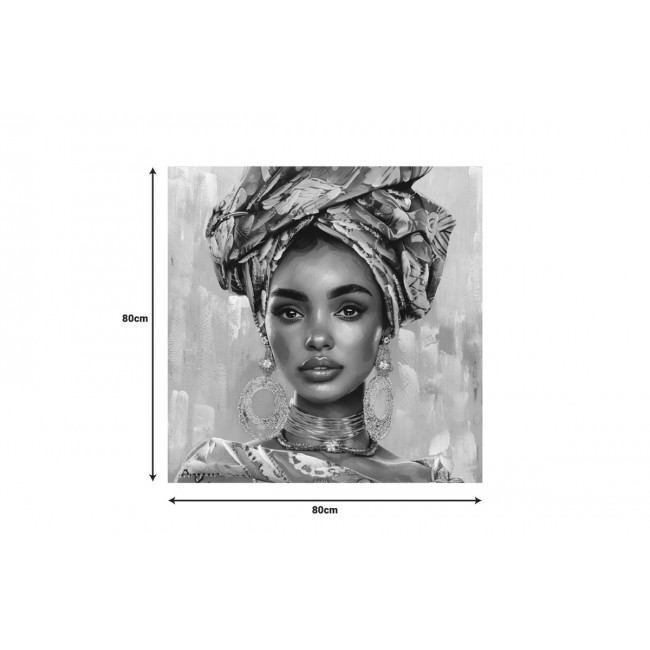 Πίνακας σε καμβά "TURBAN" πολύχρωμος 80x3x80