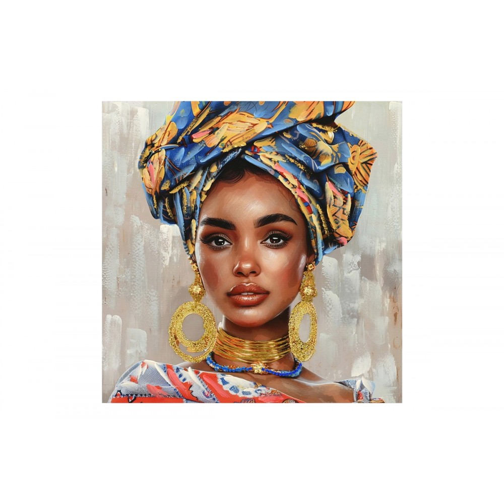 Πίνακας σε καμβά "TURBAN" πολύχρωμος 80x3x80