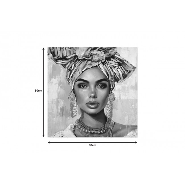 Πίνακας σε καμβά "TURBAN I" πολύχρωμος 80x3x80