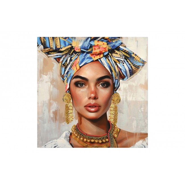 Πίνακας σε καμβά "TURBAN I" πολύχρωμος 80x3x80