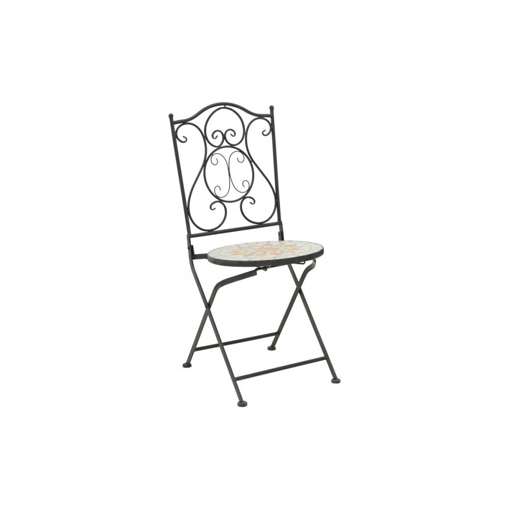 Τραπεζαρία 3τμχ "SELLIS" από μέταλλο με μωσαϊκό ψηφιδωτό Φ60x70