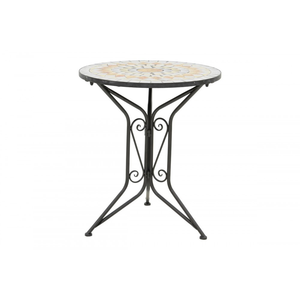 Τραπεζαρία 3τμχ "SELLIS" από μέταλλο με μωσαϊκό ψηφιδωτό Φ60x70