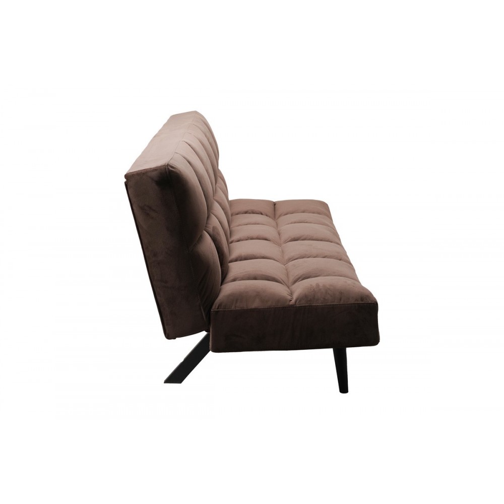 Καναπές-κρεβάτι "FREDDO" τριθέσιος από βελούδο σε χρώμα καφέ 181x81x86