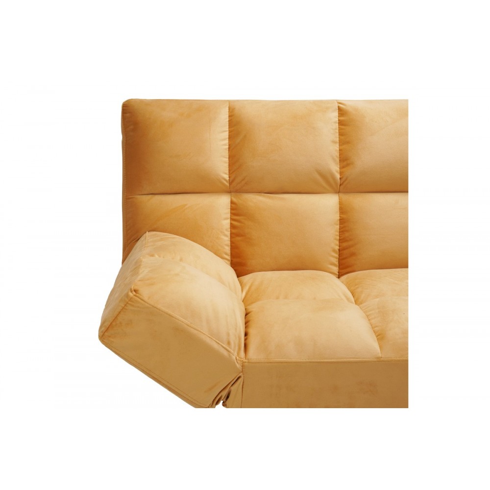 Καναπές-κρεβάτι "FREDDO" τριθέσιος από βελούδο σε χρώμα κίτρινο 181x81x86