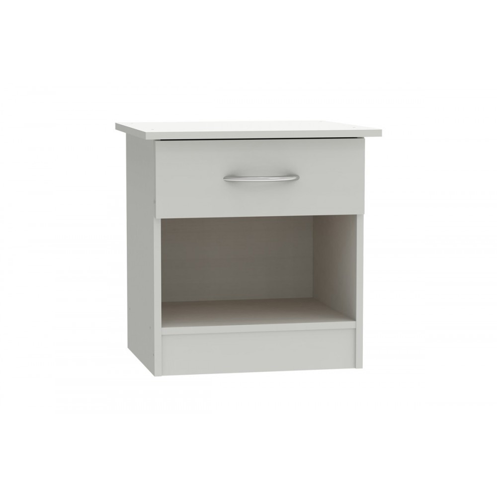 Κομοδίνο "KONA" σε χρώμα λευκό 40x34x42